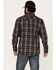 Image #4 - Moonshine Spirit Men's Dobby Plaid Print Long Sleeve Snap Wester Shirt, Black, hi-res