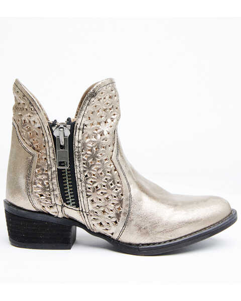 Image #2 - Circle G Women's Silver Cut Out Fashion Booties - Round Toe, Silver, hi-res