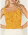 Image #3 - Shyanne Women's Floral Printed Sleeveless Tank Top, Gold, hi-res