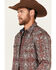 Image #2 - Moonshine Spirit Men's Manhattan Paisley Print Long Sleeve Snap Western Shirt, Burgundy, hi-res