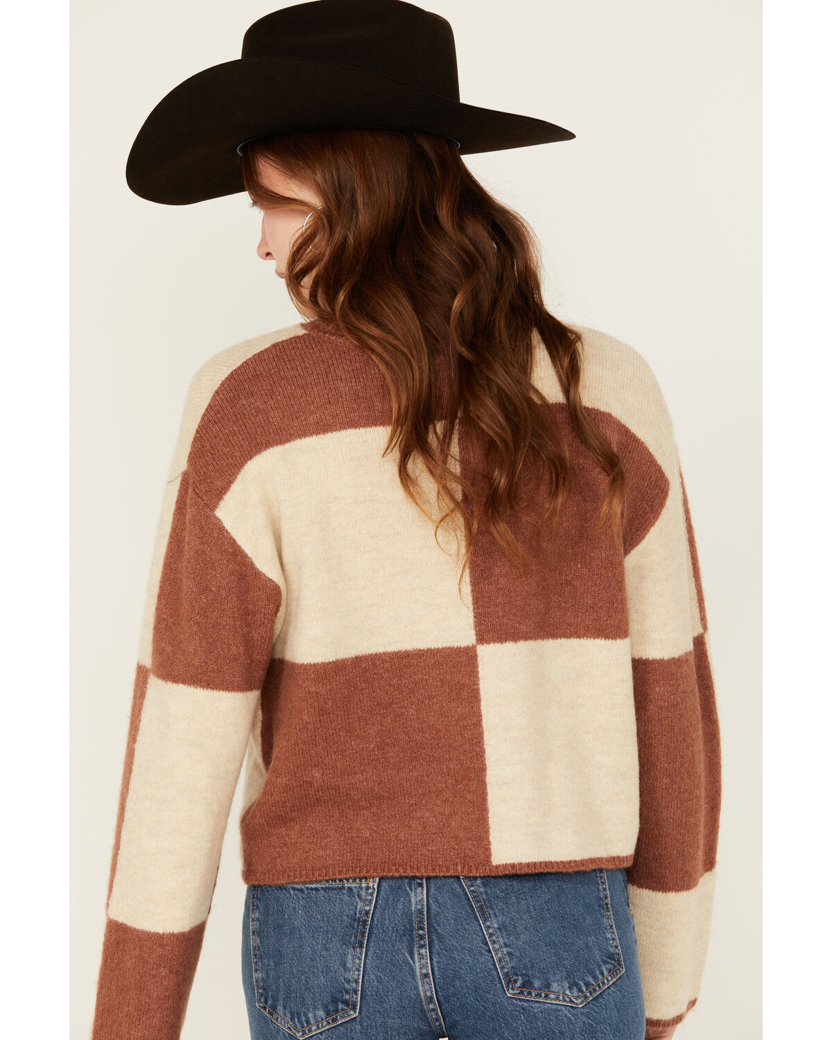 Image #4 - White Crow Women's Checkerboard Sweater, Rust Copper, hi-res