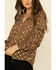 Image #3 - Mystree Women's Leopard Foil Puff Sleeve Blouse Top, Leopard, hi-res