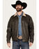Image #1 - Cripple Creek Men's Sherpa Lined Leather Jacket, , hi-res
