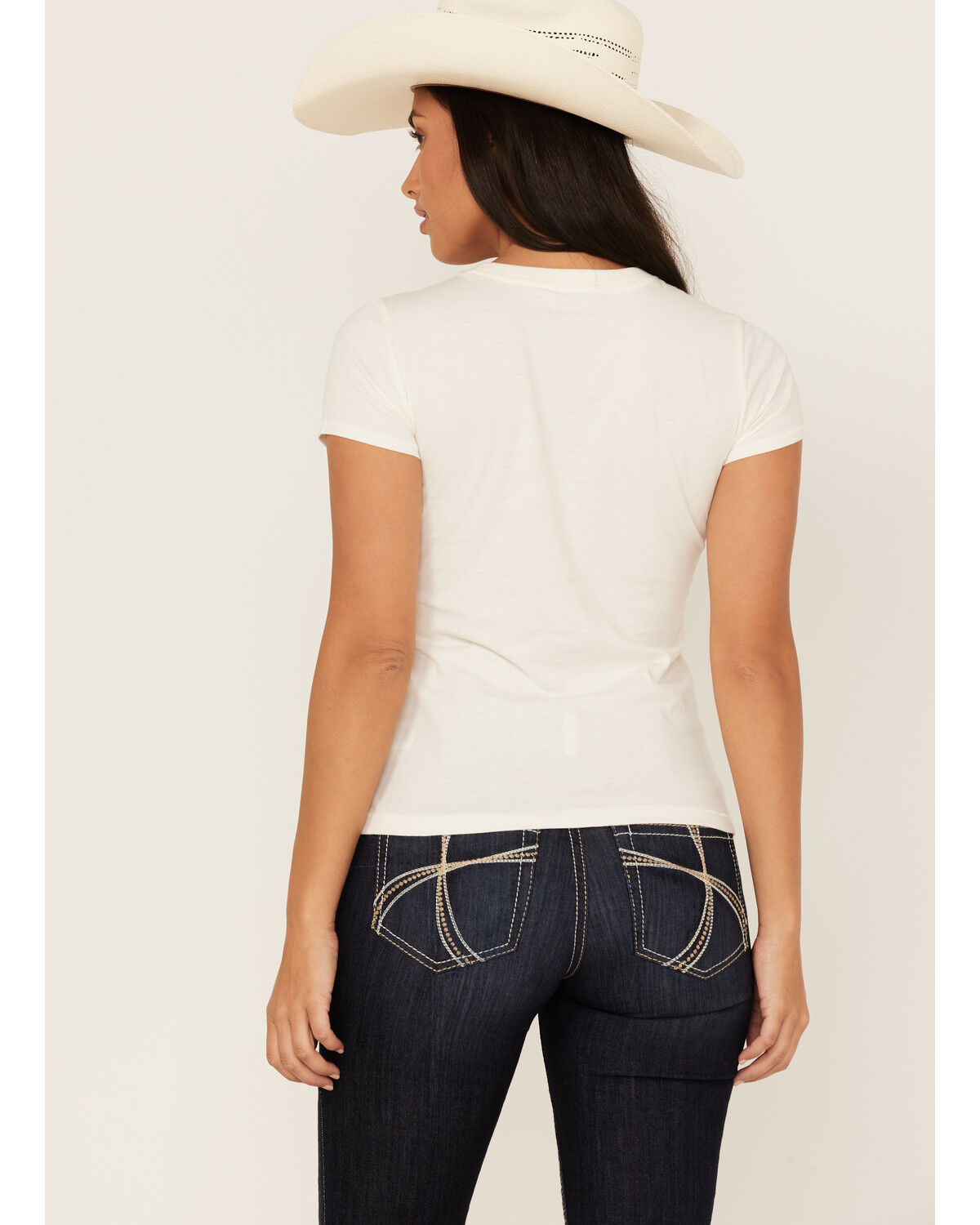 Image #4 - RANK 45® Women's Stripe Logo Graphic Tee, Ivory, hi-res