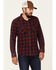 Image #1 - Flag & Anthem Men's McLennan Navy Vintage Plaid Long Sleeve Snap Western Shirt, Navy, hi-res