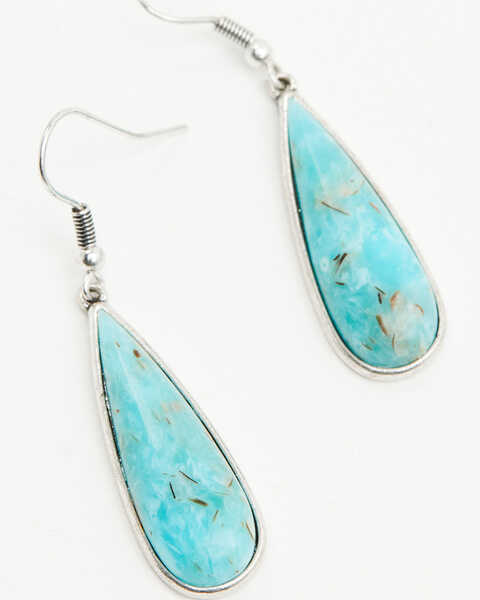 Shyanne Women's Ridge Canyon Turquoise Teardrop Earrings, Silver, hi-res
