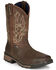 Image #1 - Tony Lama Men's Anchor Water Buffalo Pull On Western Work Boots - Composite Toe , Brown, hi-res