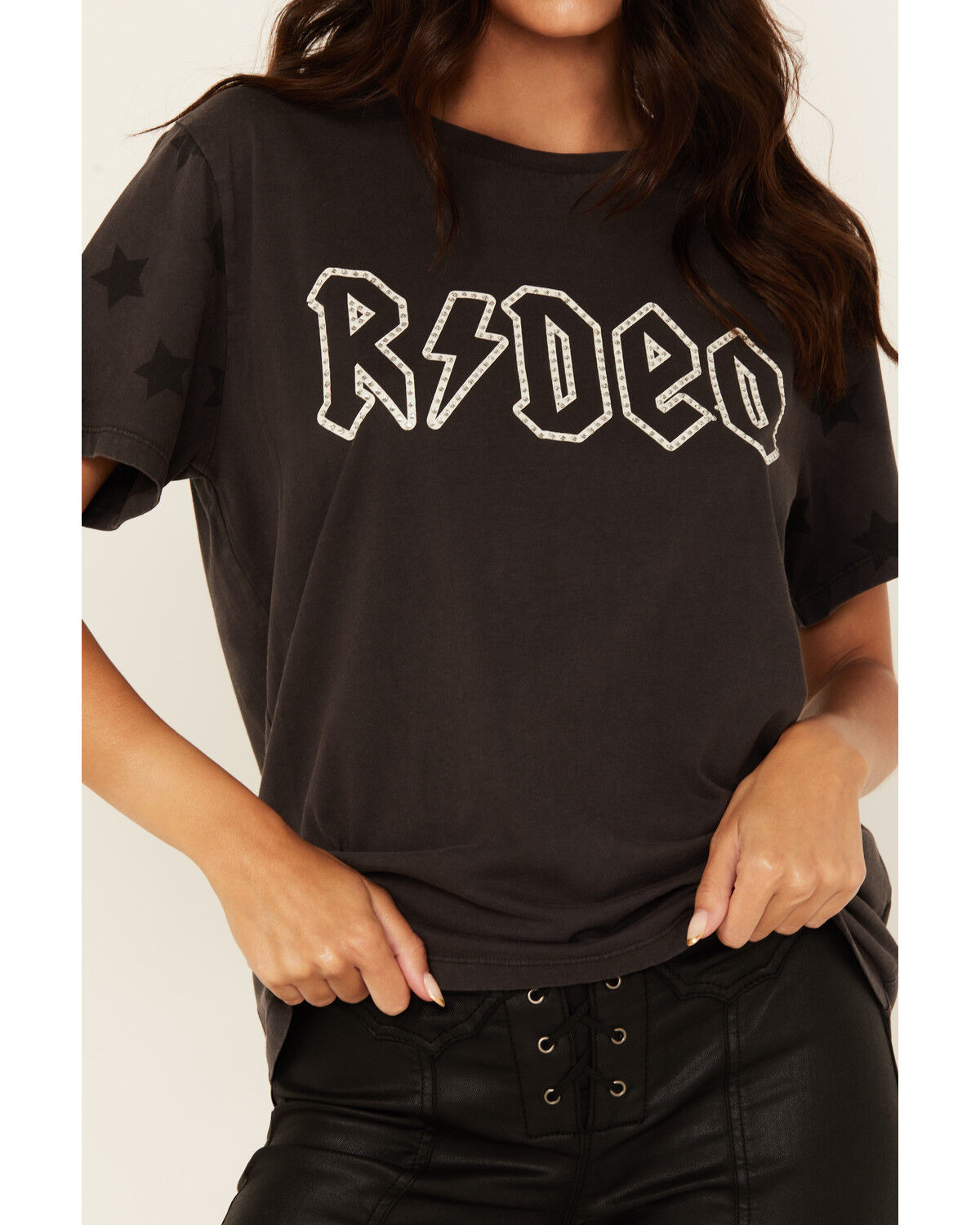 Image #3 - Rock & Roll Denim Women's Rodeo Short Sleeve Graphic Tee, Black, hi-res