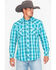 Image #5 - Rock & Roll Denim Men's Poplin Plaid Print Snap Long Sleeve Western Shirt, Blue, hi-res