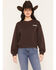 Image #2 - Wrangler Retro Women's Metallic Graphic Crew Neck Sweatshirt, Brown, hi-res