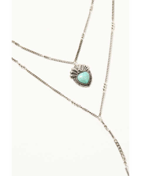 Image #2 - Cowgirl Confetti Women's Silver & Turquoise Love Story Necklace, Silver, hi-res