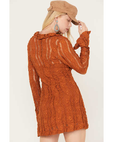 Image #4 - Free People Women's Shayla Lace Mini Dress, Orange, hi-res