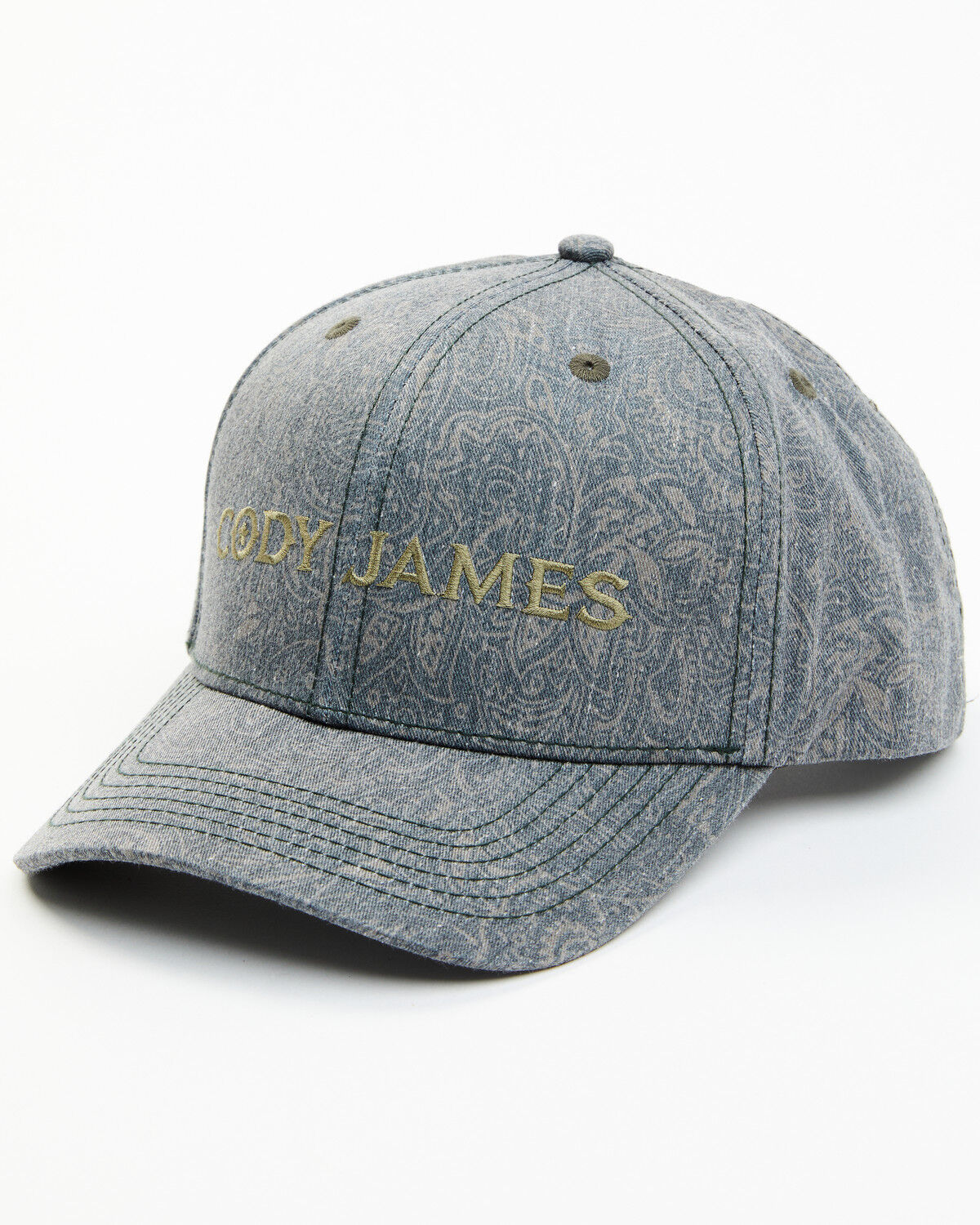 Image #1 - Cody James Men's Paisley Ball Cap, Olive, hi-res