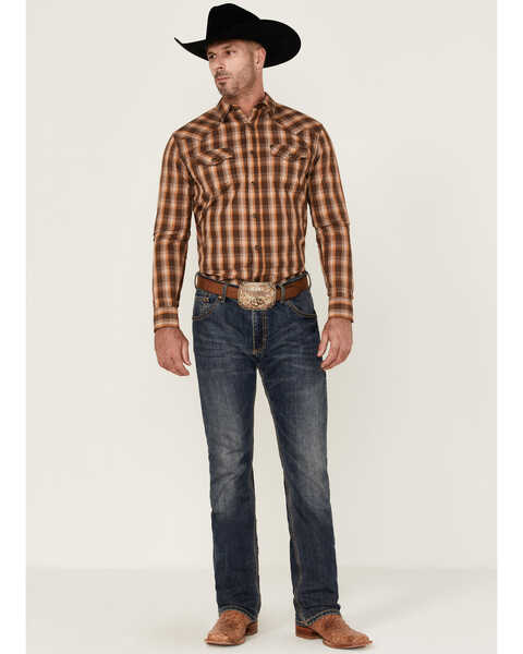 Image #2 - Cody James Men's Weekender Plaid Long Sleeve Snap Western Shirt , Brown, hi-res