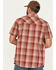 Image #4 - Brothers and Sons Men's Amador Plaid Print Short Sleeve Button-Down Western Shirt, Dark Red, hi-res