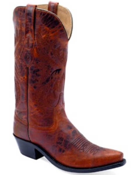 Old West Women's Western Boots - Snip Toe , Red, hi-res