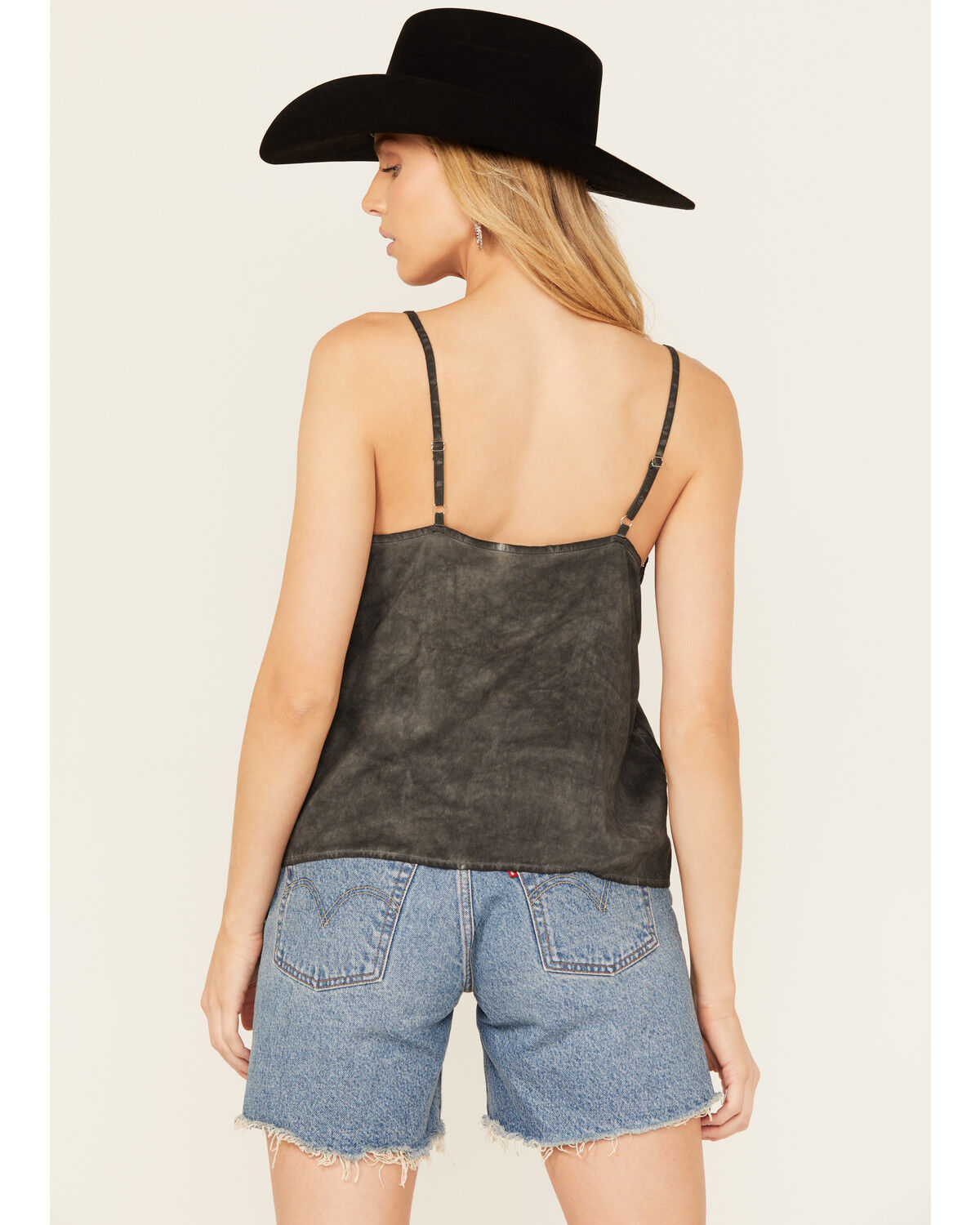 Image #4 - Wild Moss Women's Lace Trim Cami, Charcoal, hi-res