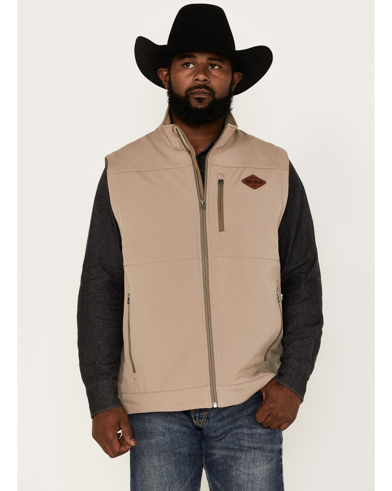 Cinch Men s Solid Concealed Carry Zip Front Softshell Vest