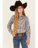 Image #1 - Cruel Girl Girls' Paisley Print Long Sleeve Snap Western Shirt, Grey, hi-res