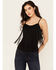 Image #1 - Idyllwind Women's Farriswood Fringe Tank Top, Black, hi-res