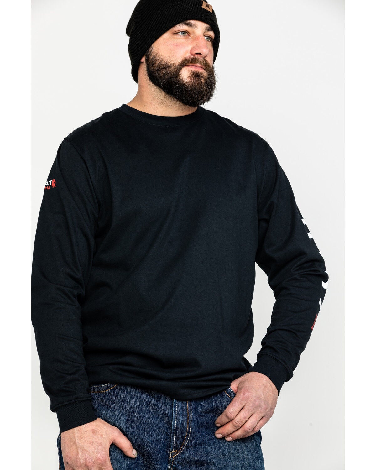 Image #3 - Ariat Men's FR Roughneck Back Skull Graphic Long Sleeve Work T-Shirt - Tall, Black, hi-res