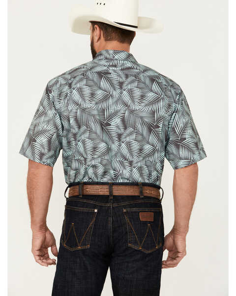 Image #4 - Ariat Men's VentTEK Classic Fit Palm Leaf Short Sleeve Performance Shirt , Mint, hi-res