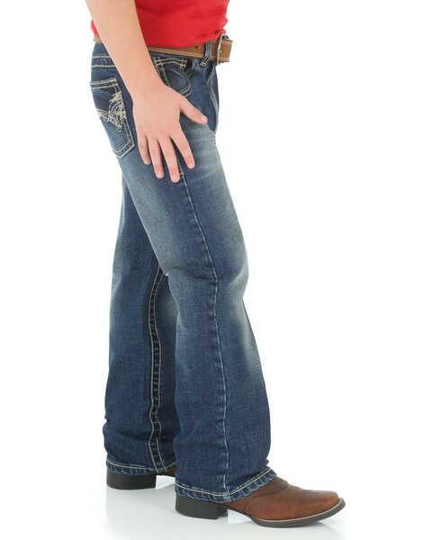 Image #2 - Wrangler 20X Boys' No. 42 Vintage Bootcut Jeans, Blue, hi-res