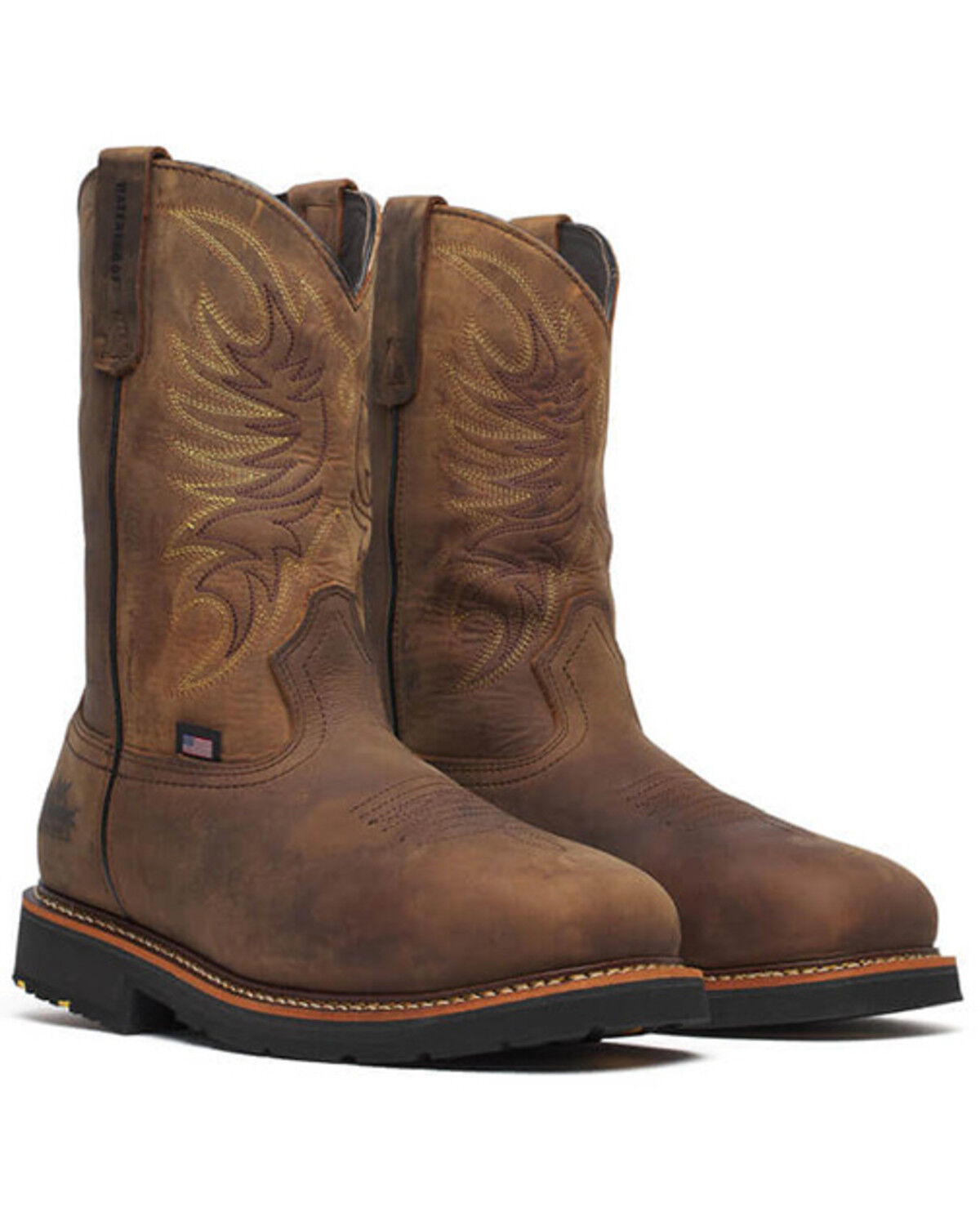 Image #1 - Thorogood Men's 11" Waterproof Wellington Work Boots - Composite Toe, Brown, hi-res