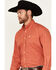 Image #3 - Cinch Men's Medallion Print Long Sleeve Button-Down Western Shirt, Red, hi-res