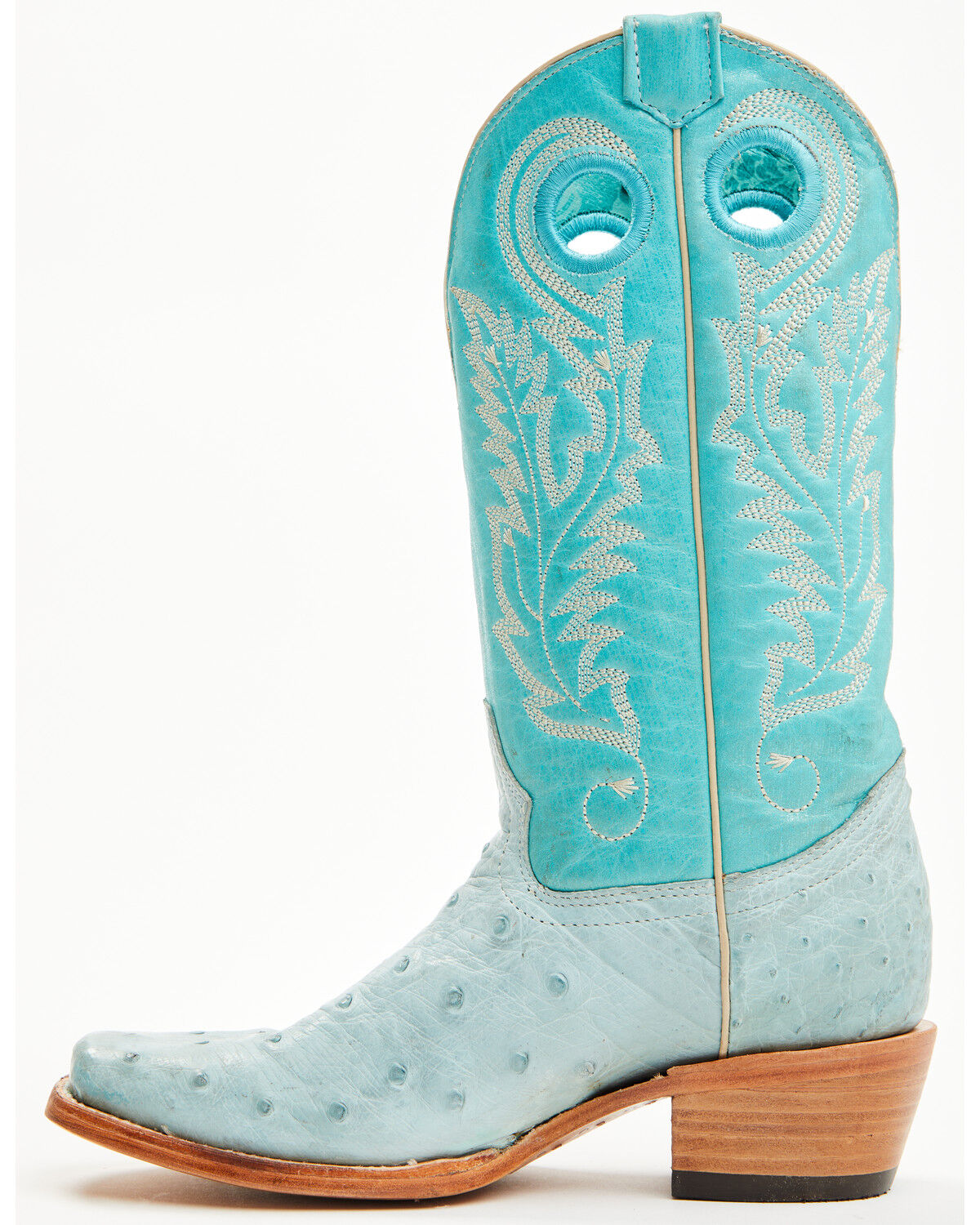 Image #3 - Corral Women's Exotic Ostrich Western Boots - Square Toe, Blue, hi-res