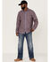 Image #2 - Brothers and Sons Men's Plaid Print Long Sleeve Button Down Western Shirt, Indigo, hi-res
