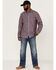Image #2 - Brothers and Sons Men's Plaid Print Long Sleeve Button Down Western Shirt , Indigo, hi-res