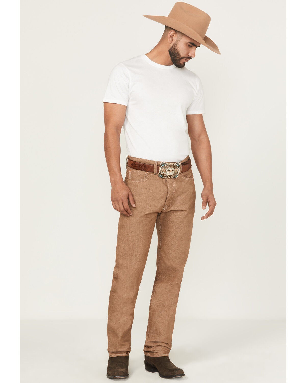 Levi's Men's 501&reg; Original Shrink-To-Fit&trade; Straight Rigid Denim Jeans, Beige, hi-res