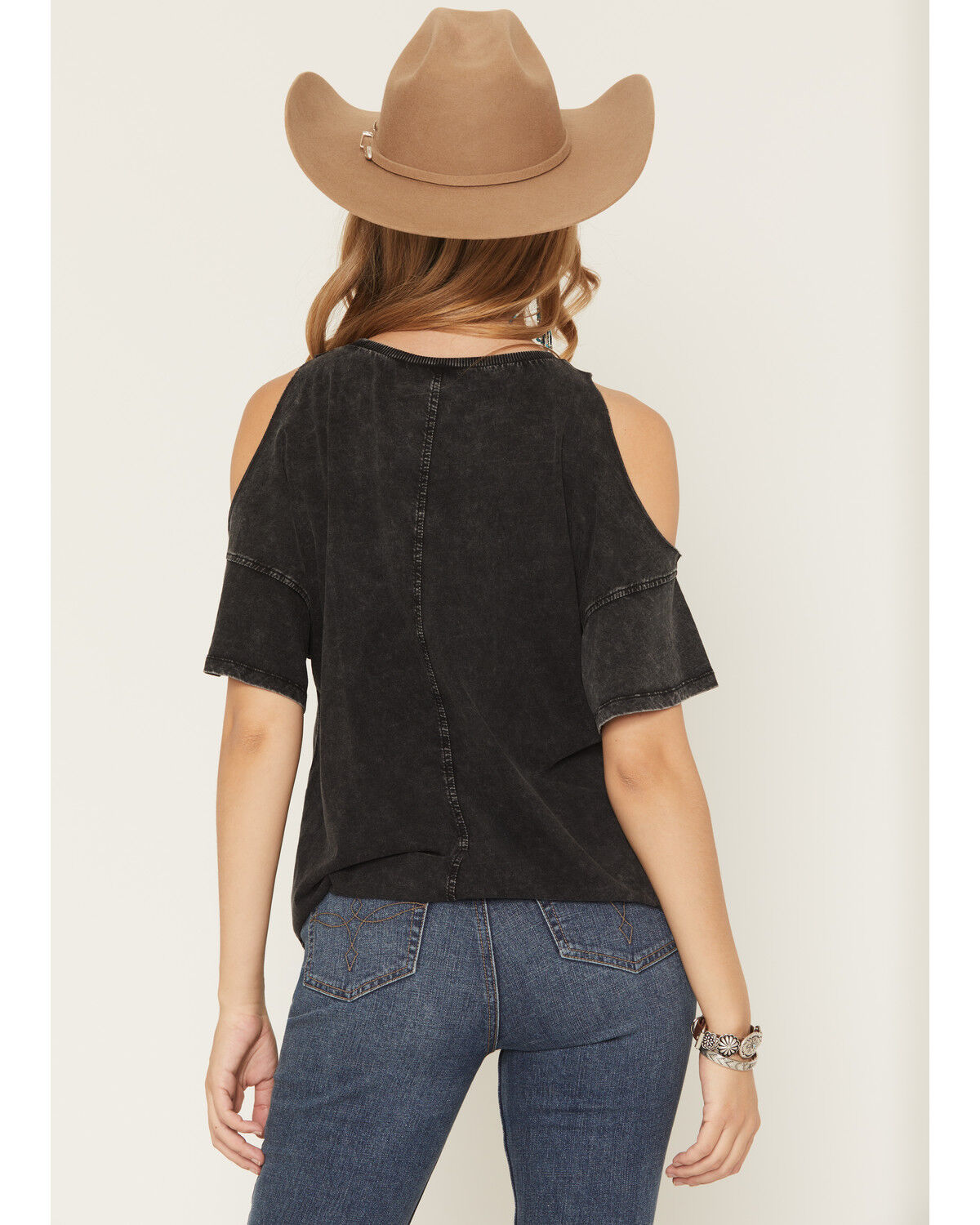 Image #4 - White Crow Women's Run Wild Cold Shoulder Short Sleeve Graphic Tee, Black, hi-res