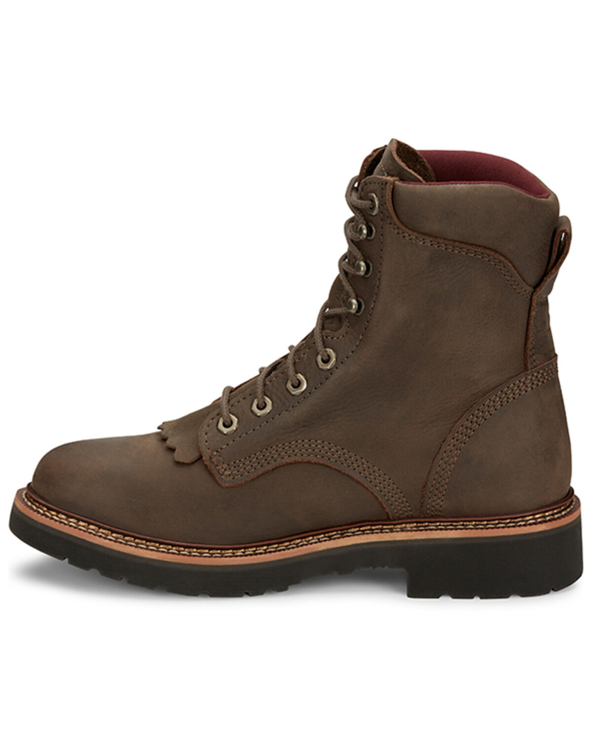 Image #3 - Justin Men's Rivot Lace-Up Work Boots - Soft Toe, Brown, hi-res
