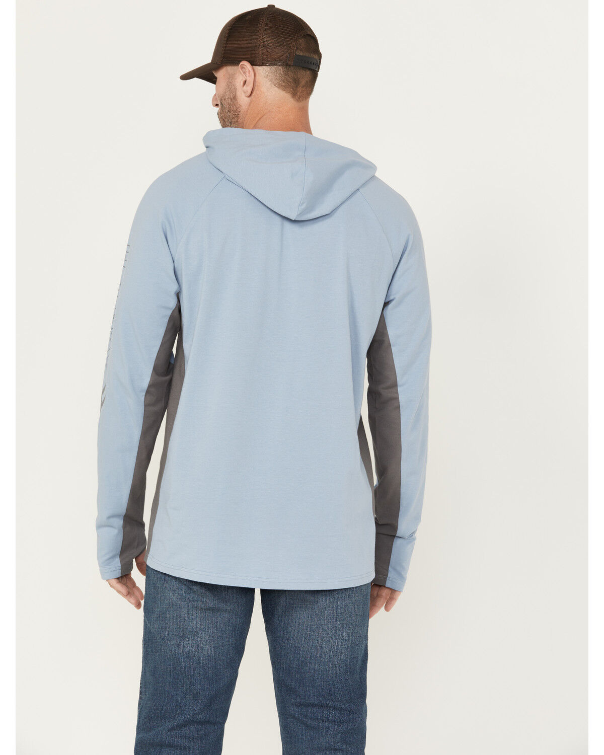 Image #4 - Hawx Men's Sundown Colorblock Hooded Long Sleeve T-Shirt, Light Blue, hi-res