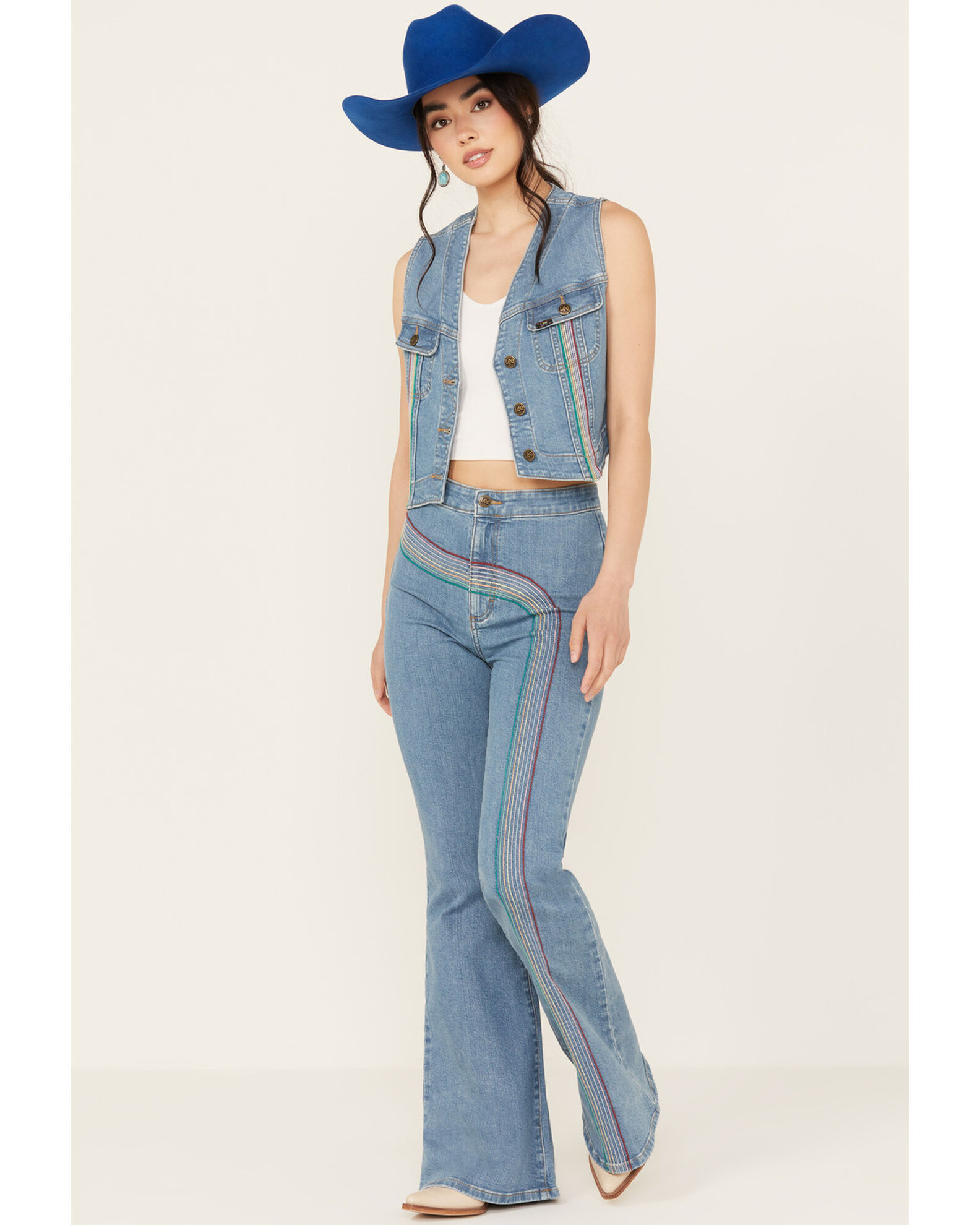 Lee Women s Light Wash High Rise Rainbow Super Flare Jeans