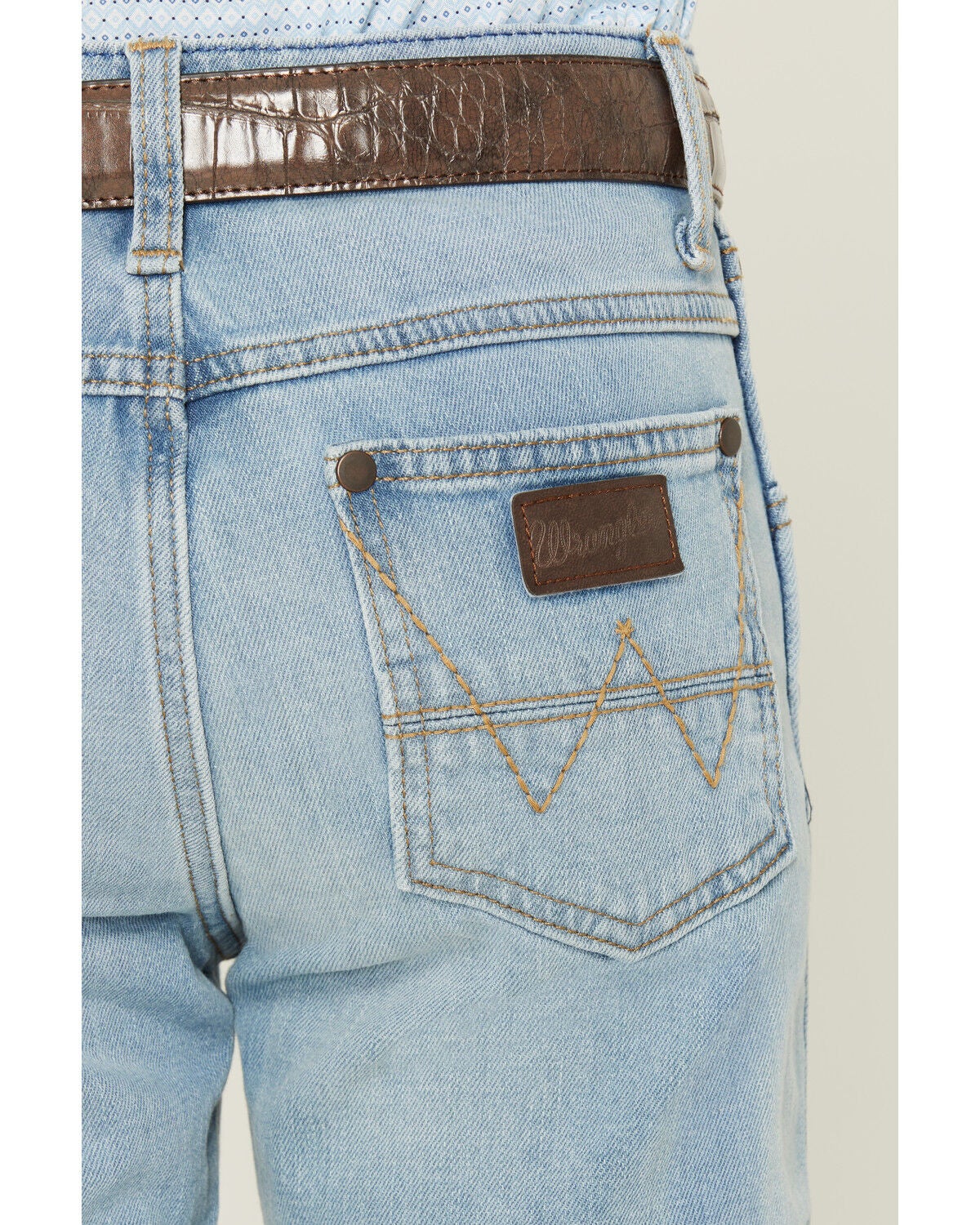 Image #4 - Wrangler Retro Little Boys' Light Wash Cloverdale Slim Bootcut Stretch Denim Jeans, Light Wash, hi-res