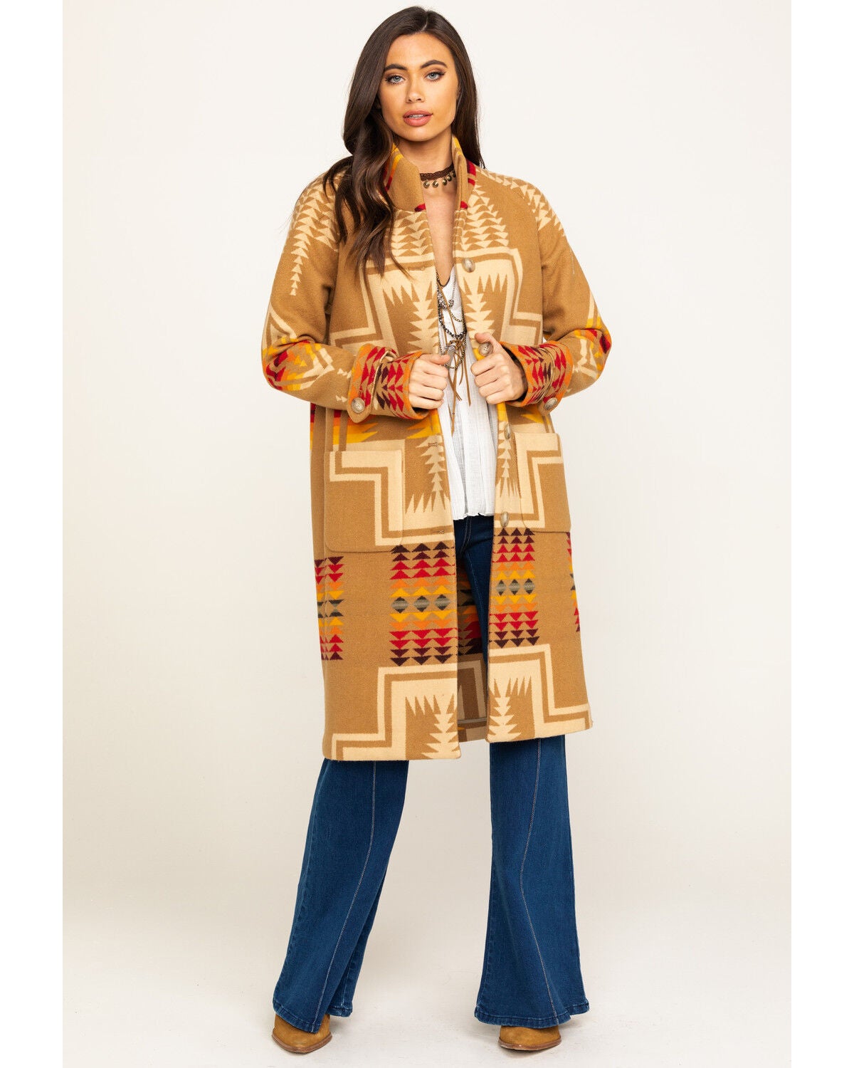 Image #1 - Pendleton Women's Tan Harding Jacquard 1930 Archive Coat, , hi-res