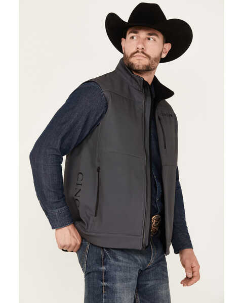 Image #2 - Cinch Men's Bonded Solid Vest , Charcoal, hi-res