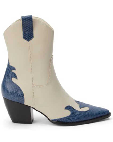 Matisse Women's Claude Western Fashion Booties - Pointed Toe, Blue/white, hi-res