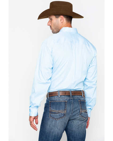 Image #2 - Cinch Men's Tencel Mini Striped Long Sleeve Button-Down Western Shirt, Light Blue, hi-res