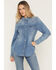 Image #1 - Wrangler Women's Light Wash Long Sleeve Snap Denim Shirt, Light Wash, hi-res