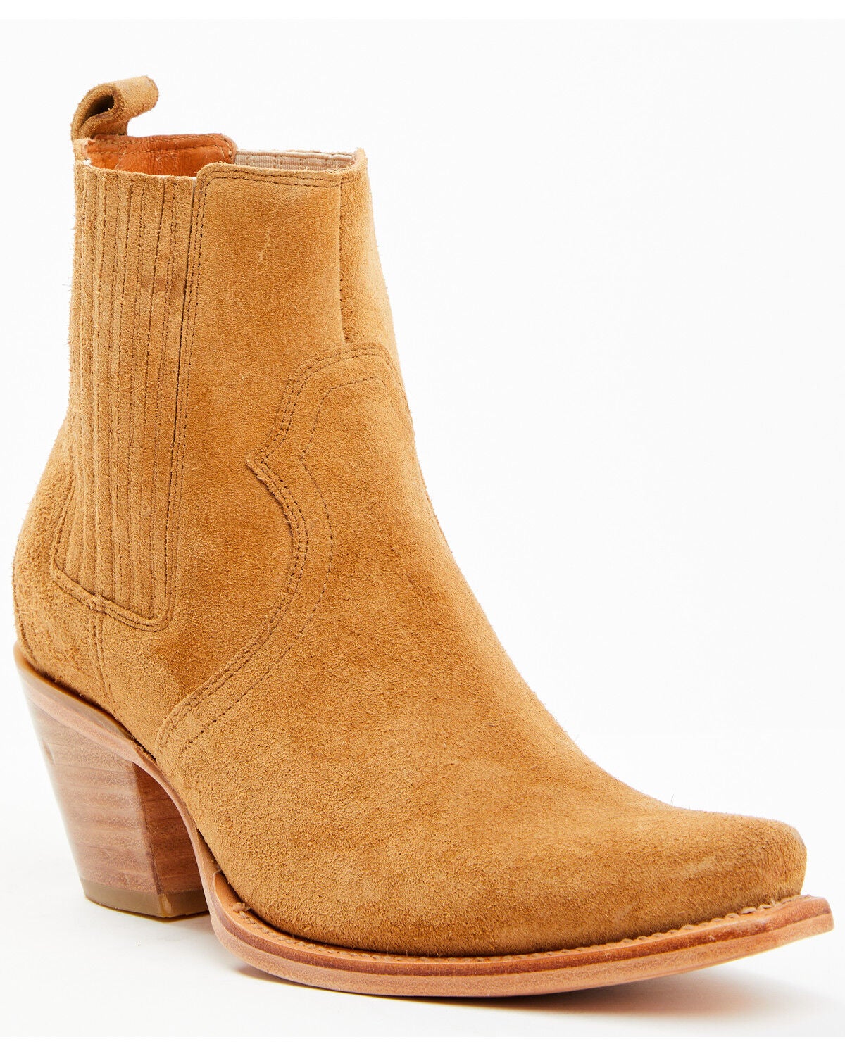 Cleo + Wolf Women's Andie Western Fashion Booties - Snip Toe, Cognac, hi-res