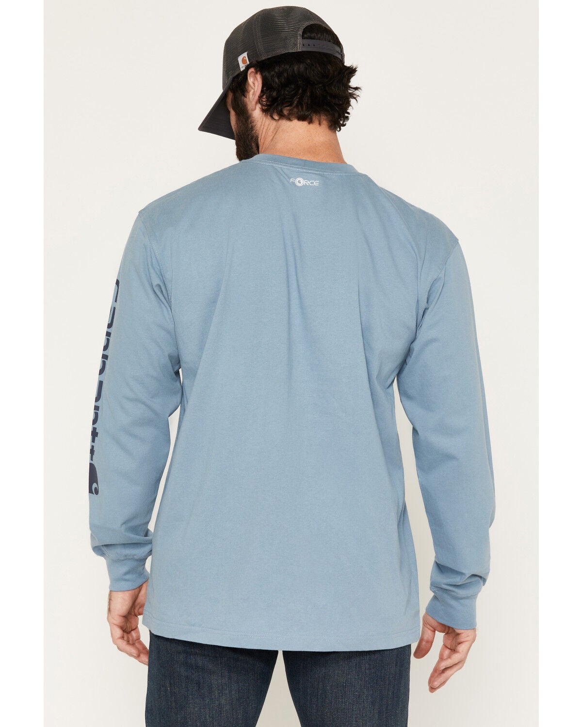 Image #4 - Carhartt Men's FR Force Irvine Loose Fit Logo Long Sleeve Graphic Work T-Shirt, Blue, hi-res