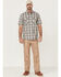 Carhartt Men's Rugged Flex Steel Plaid Print Relaxed Short Sleeve Snap Western Shirt , Steel, hi-res