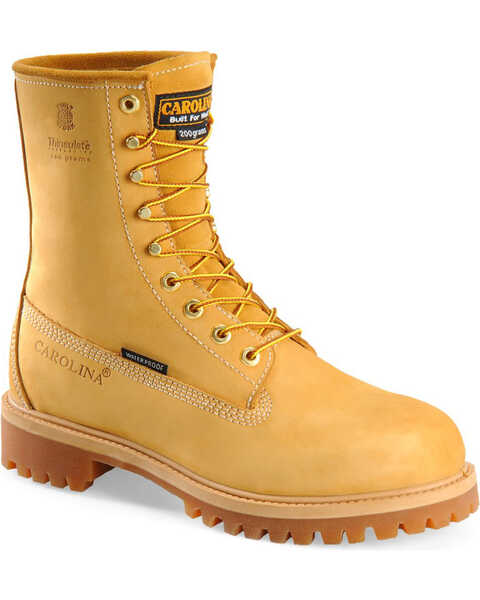 Carolina Men's Waterproof Insulated Work Boots - Round Toe  , Wheat, hi-res
