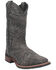 Laredo Men's 11" Kade Western Boots - Broad Square Toe, Charcoal, hi-res