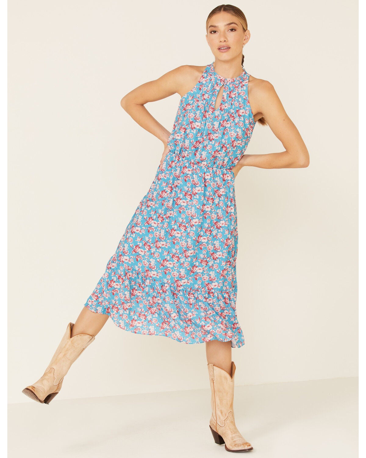 Stetson Women's Floral Prairie Sleeveless Midi Dress, Multi, hi-res
