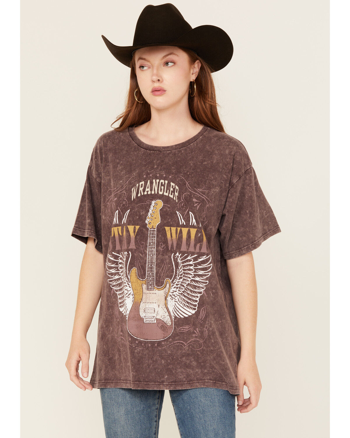 Image #1 - Wrangler Women's Stay Wild Short Sleeve Graphic Tee, Purple, hi-res
